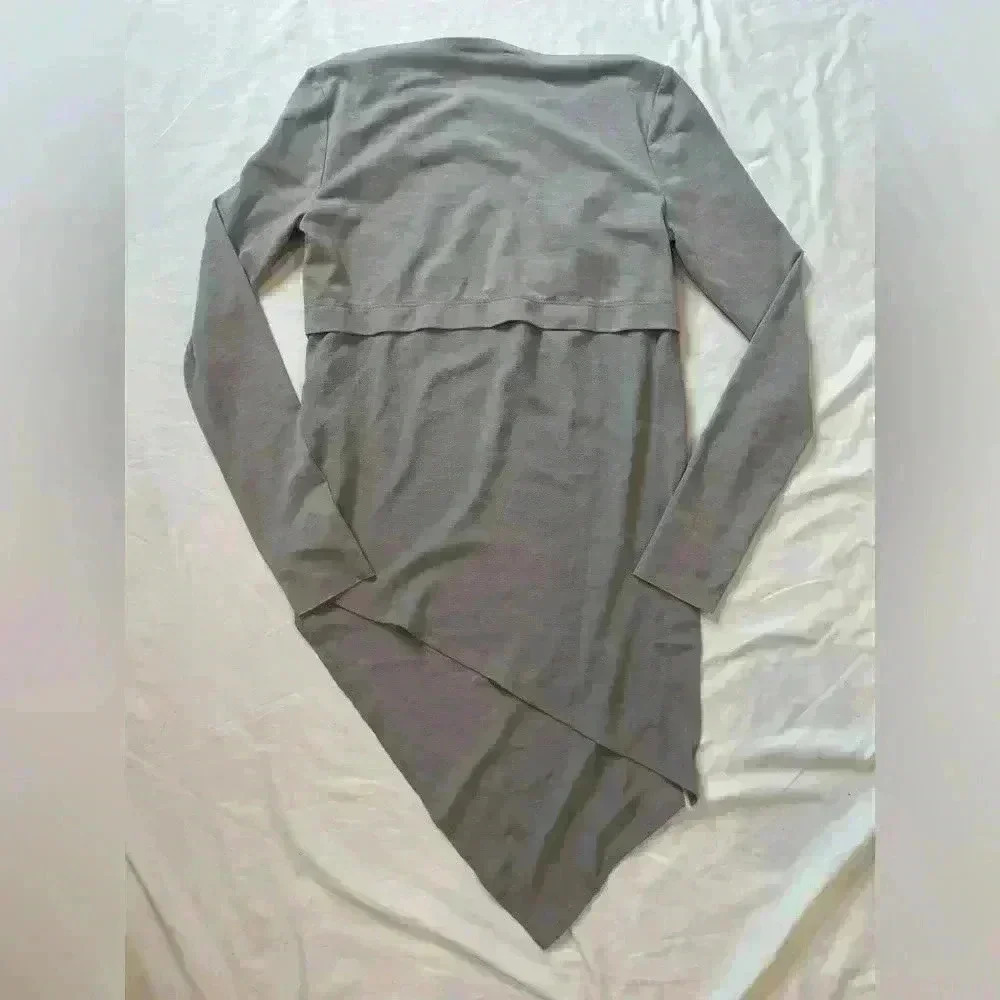 Zara Women’s Size Small Asymmetrical Long Sleeve Shirt Blouse Gray - Picture 4 of 5